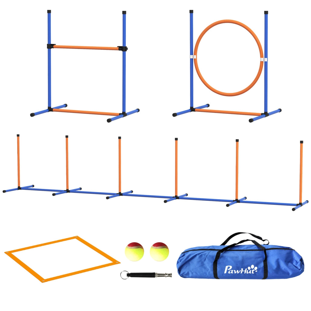 Set Agility per Cani ¨C zephmum ¨C Blu e Rosso, 352x66x69 cm