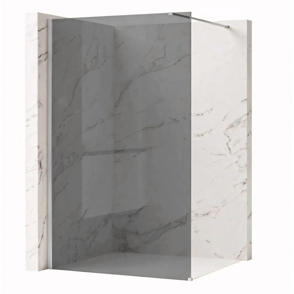 Parete Doccia Rea Flexi Grey / Chrome 140