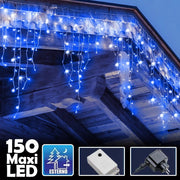 Trade Shop - Tenda Luminosa Natalizia 150 Led Con Flash Luce Blu 3mt Esterno Prolungabile -