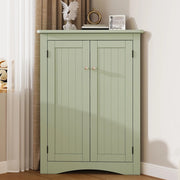 Armadio angolare per bagno - Xylo - 61,5x90 cm - Verde - 2 ante 3 ripiani