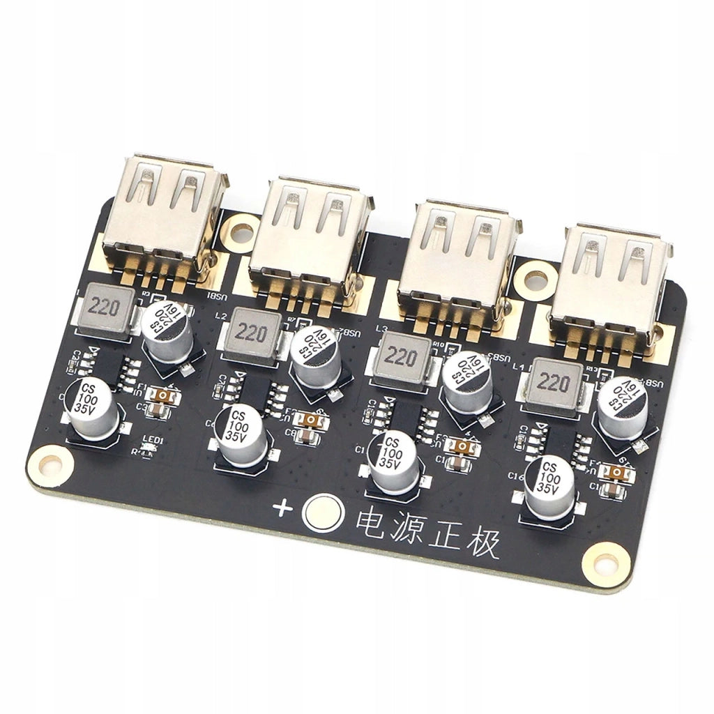Convertitore 4 Canali USB Step Down Rosfix – Caricatore 2.0/3.0 | 6-24V a 5V, 3A per Canale