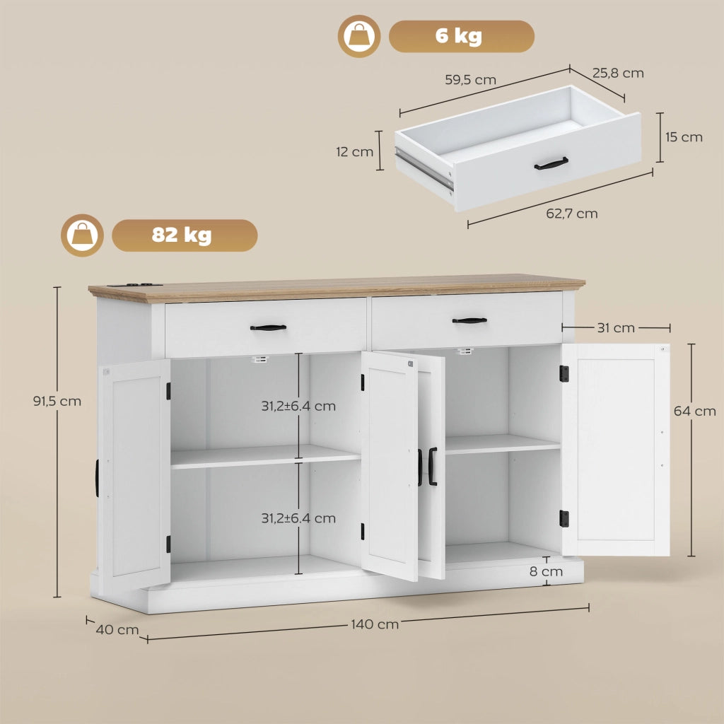 Mobile TV con porta USB e multipresa ¨C Minimal ¨C bianco