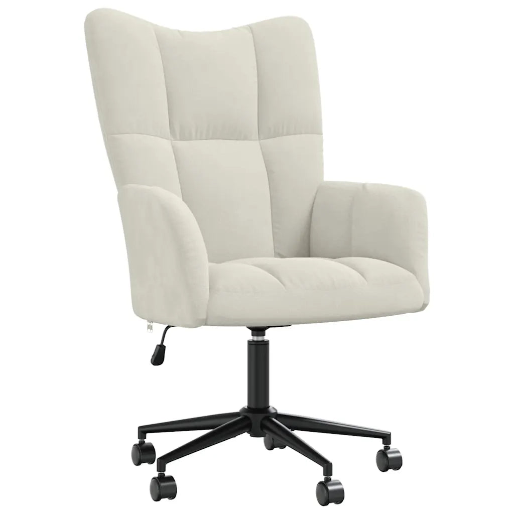 Sedia Relax Bianco Crema Velluto 328181