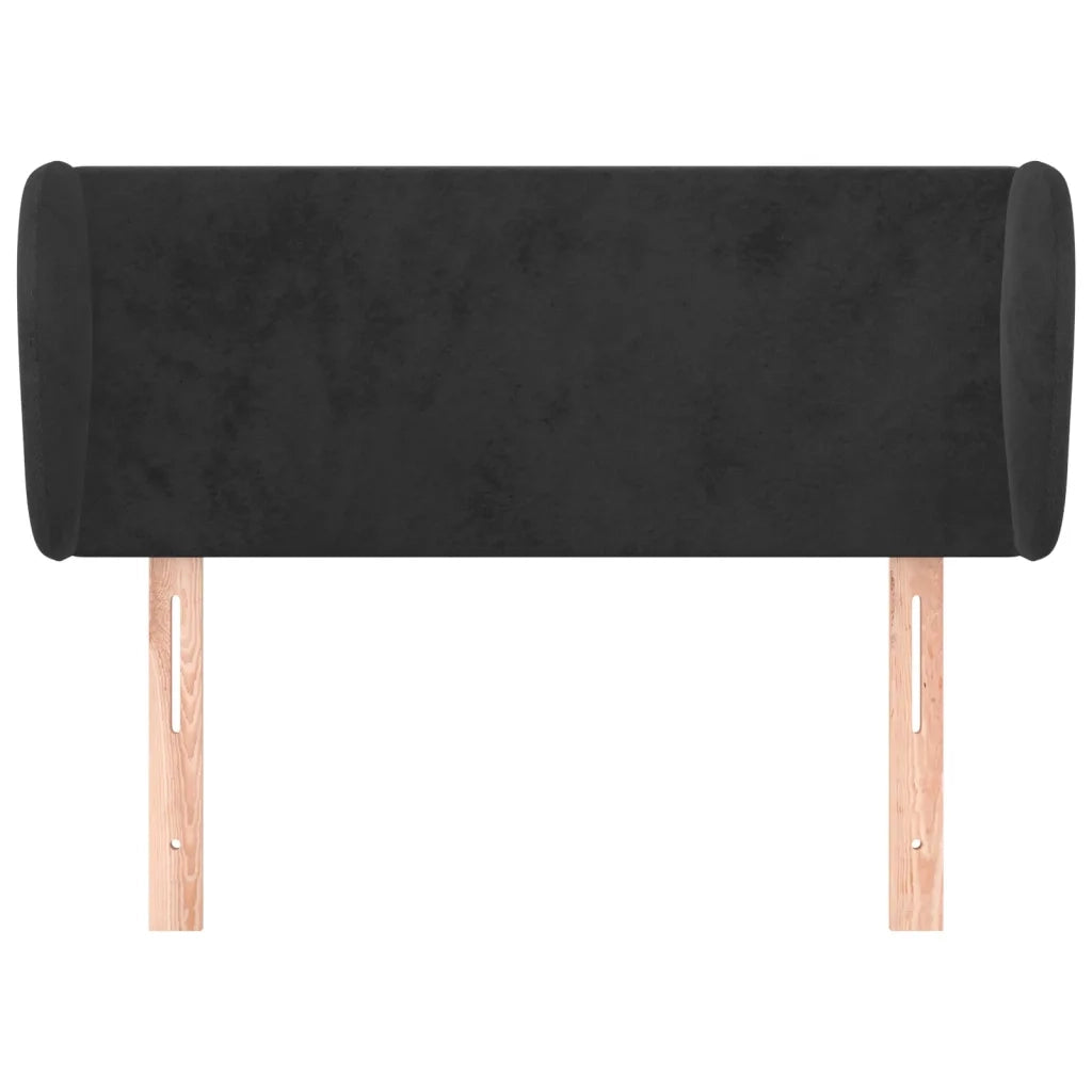 Testiera ad Orecchio-Testata con Orecchie Nera 93x23x78/88 cm in Velluto 786079