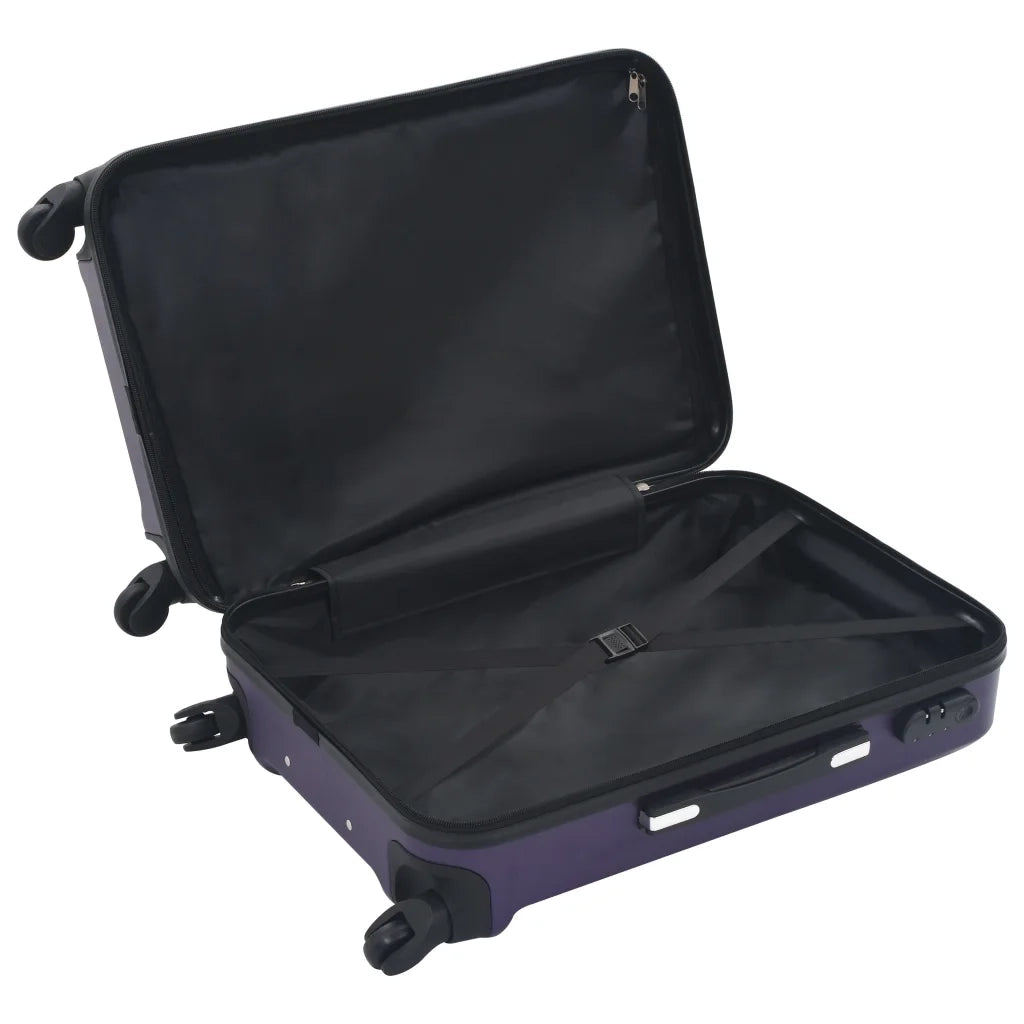 Set Trolley a Custodia Rigida 3 pz Viola in ABS 91877