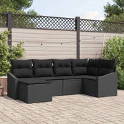 Set da Pranzo per Giardino con cuscino 6 pcs Nero 3355462