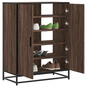 Scarpiera Rovere Marrone 75x38x97,5cm Legno Multistrato Metallo 3300869