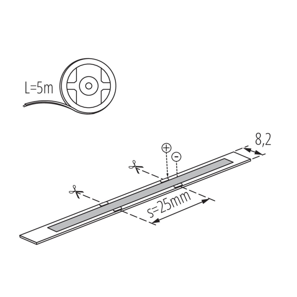 Striscia LED COB dimmerabile 5m 12V 4000K IP65 Kanlux