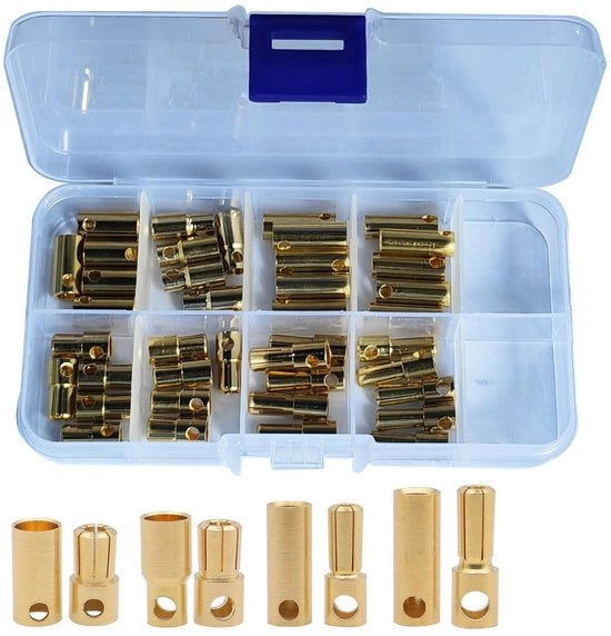 Stecchi per banana 40 pezzi - Verniciati rame - Corrosione resistente - 100A corrente elettrica - Duraturo - Per elicottero RC - connettore banana