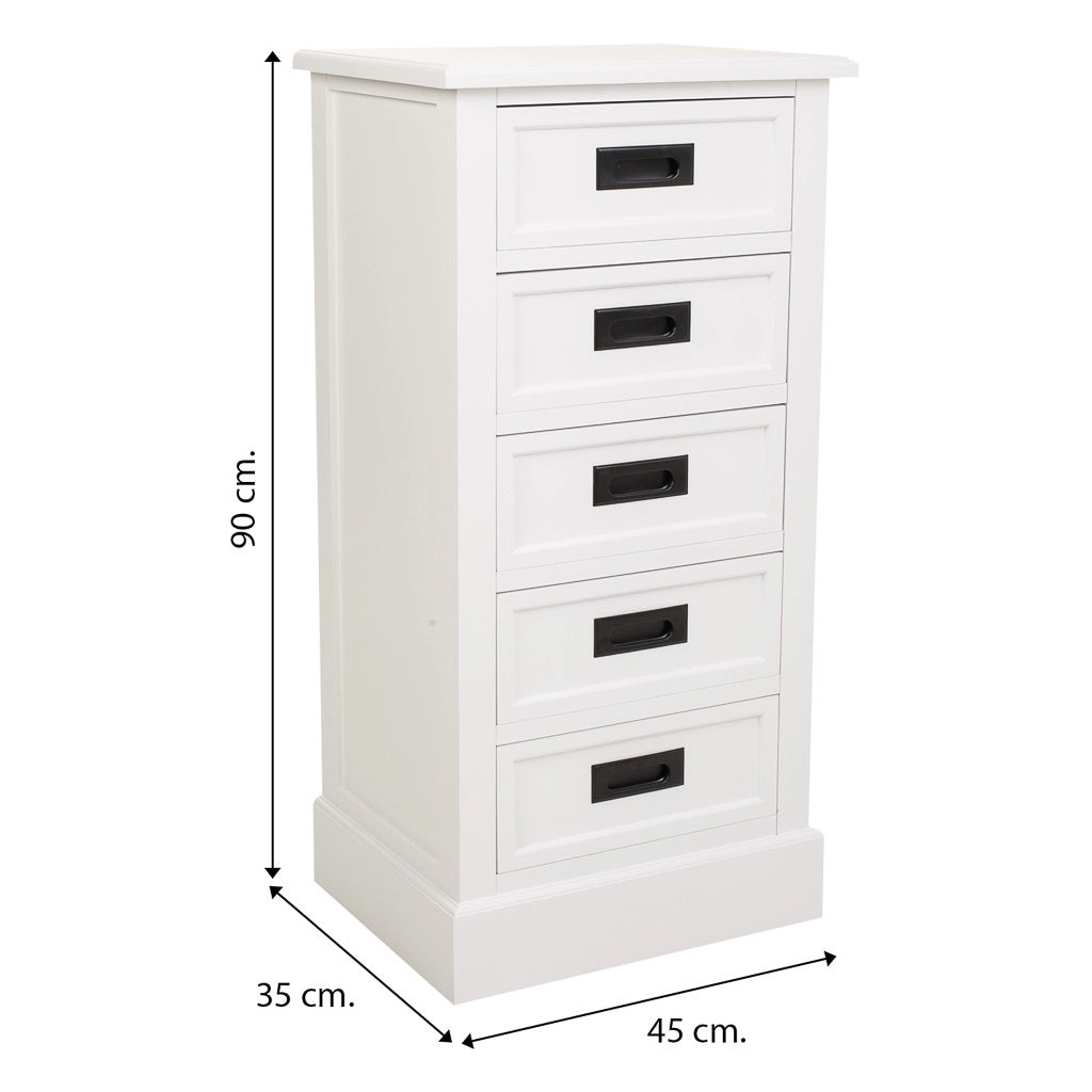 Settimanale in legno 45x35x90, bianco