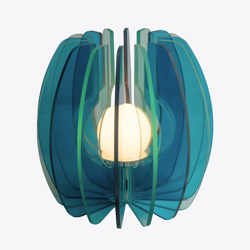 LAMPADA GRANDE IRIDE IN CRISTALLO ACRILICO 1 LUCE ATTACCO E14 BLU