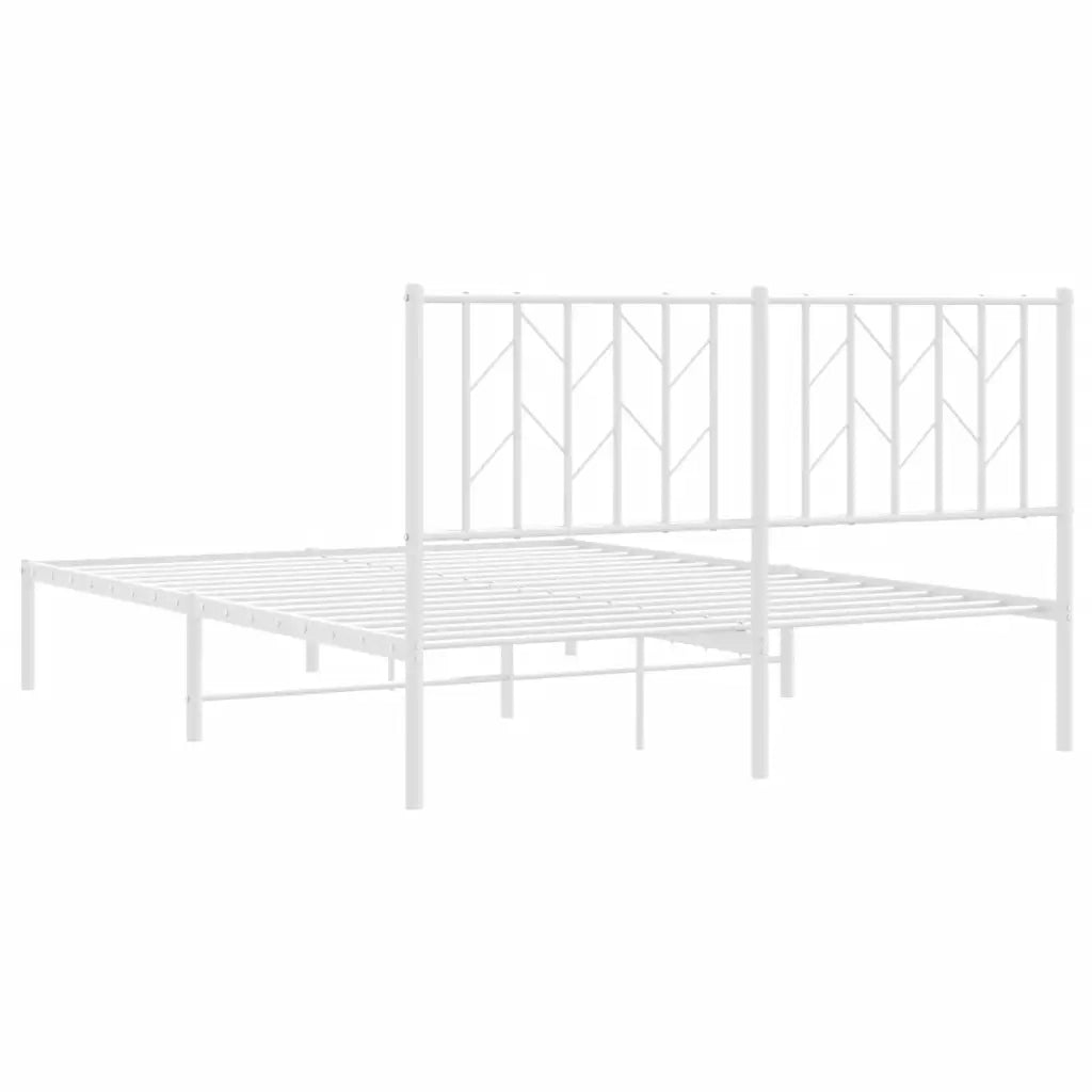 Giroletto con Testiera Metallo Bianco 140x190 cm 374486