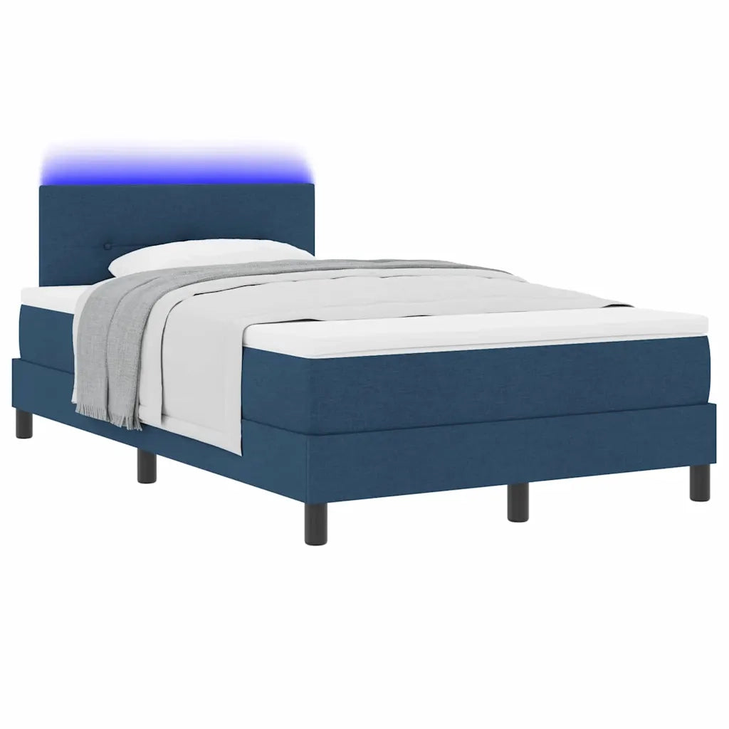 Letto a molle con materasso con led Blu 120 x 190 cm Tessuto 3342197