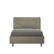 BS COM Letto una piazza e mezza con rete imbottito 120x200 similpelle cappuccino