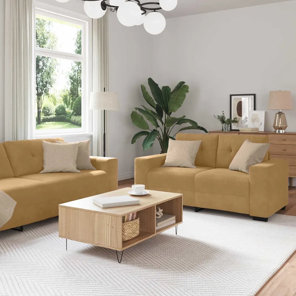 Set di divani 3 pcs Marrone 221 x 80 x 80 cm Velluto 3324646