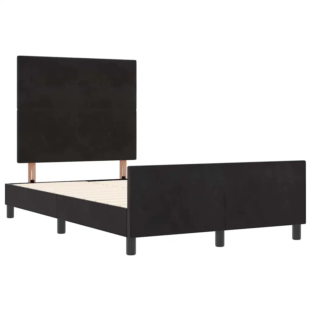 Letto a molle con testiera Nero 120 x 200 cm Velluto