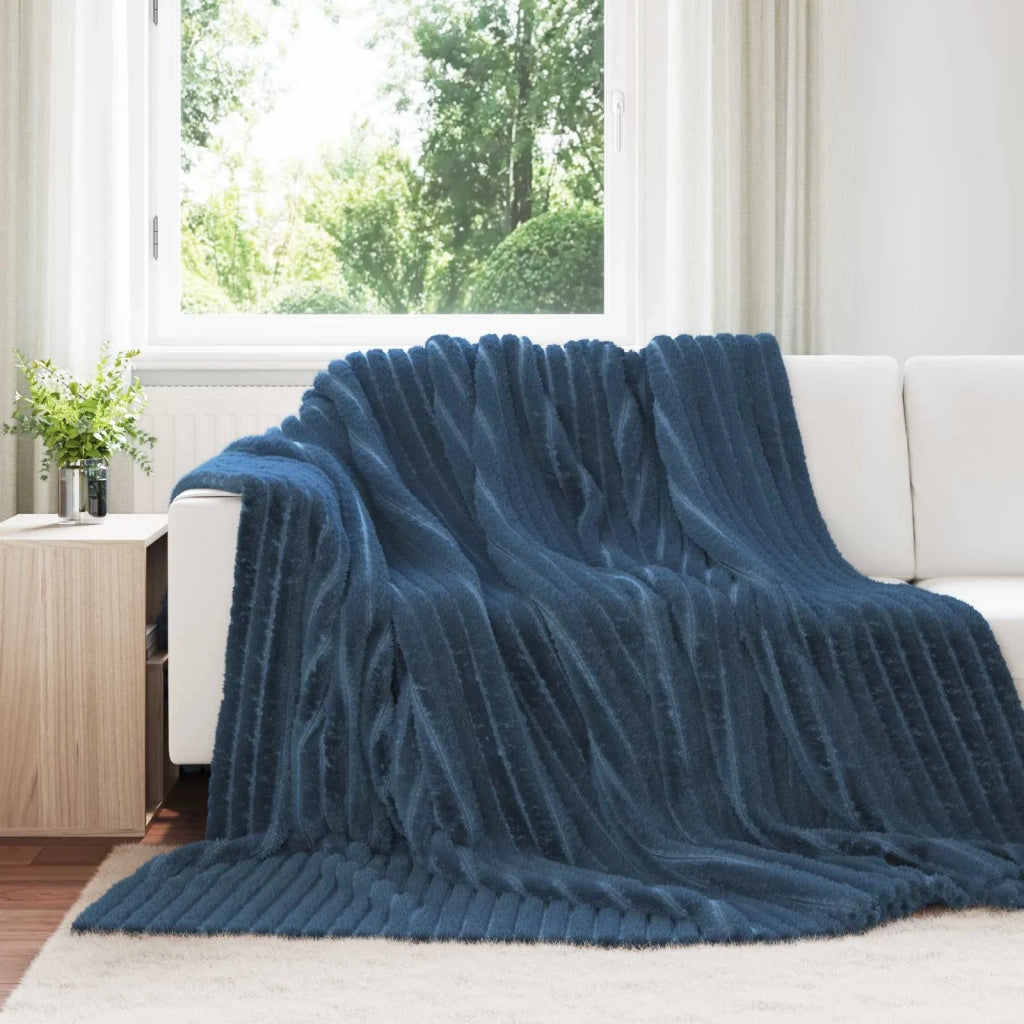 Coperte da Pile 6 pz Blu navy 240 x 220 cm Panno