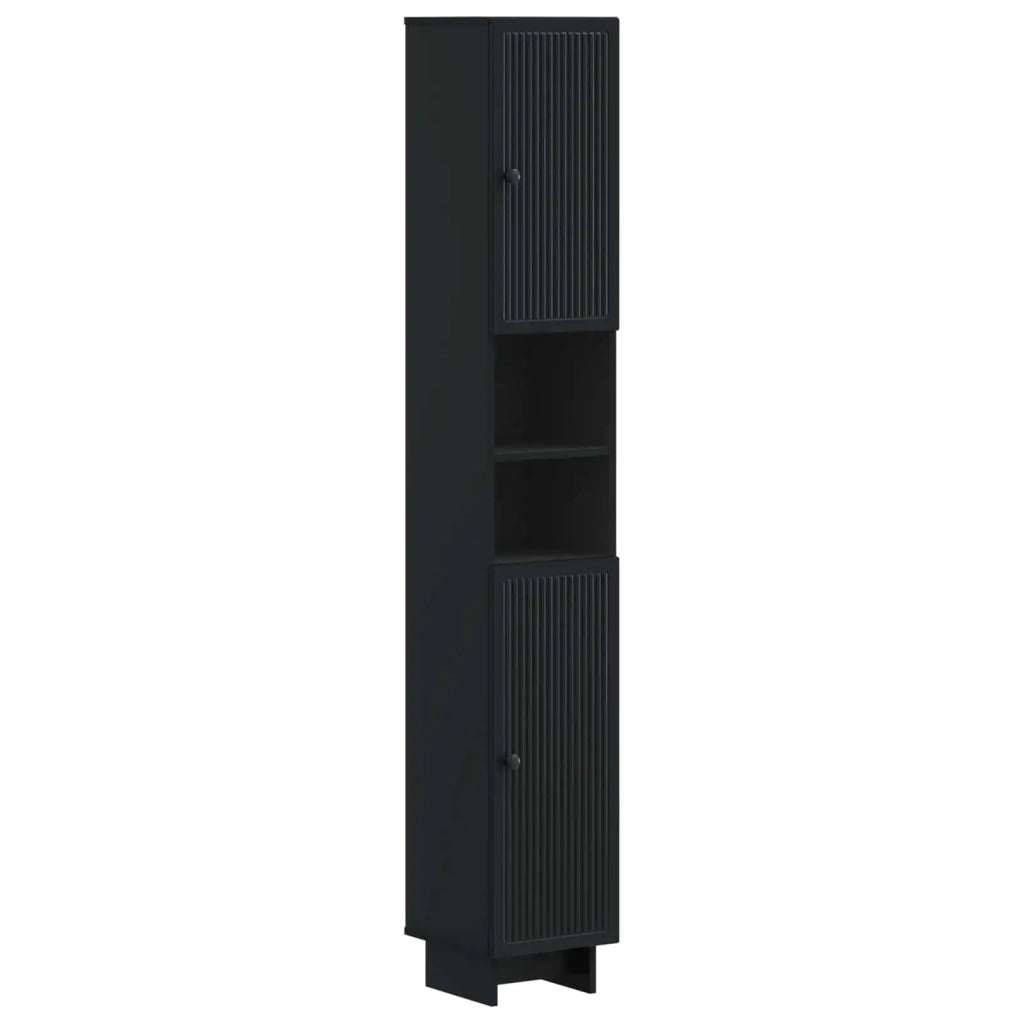 Set di Mobili da Bagno da 4 Pezzi EDE Nero Legno ingegnerizzato 3417901