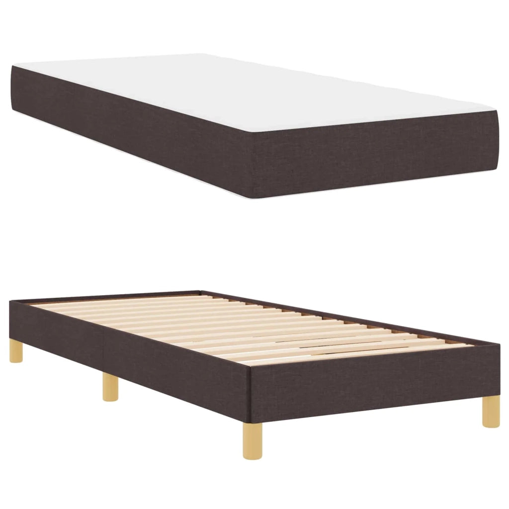 Letto a molle con materasso Marrone Scuro 90 x 190 cm Tessuto