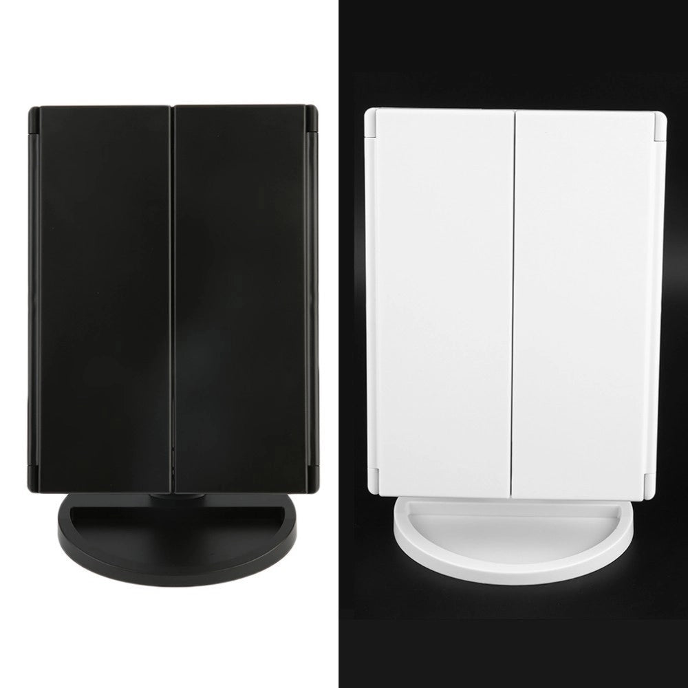 Trade Shop - Specchio Da Trucco Illuminato 22 Led Portatile 4 Specchi Make Up 1x 2x 3x 180° -