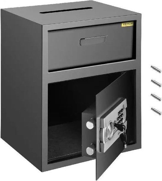 Cassaforte Antincendio - Cassaforte con Chiusura a Numeri - Cassaforte con 2 Chiavi di Emergenza - Nero / 45x30x36 / - Cassaforte - Nero