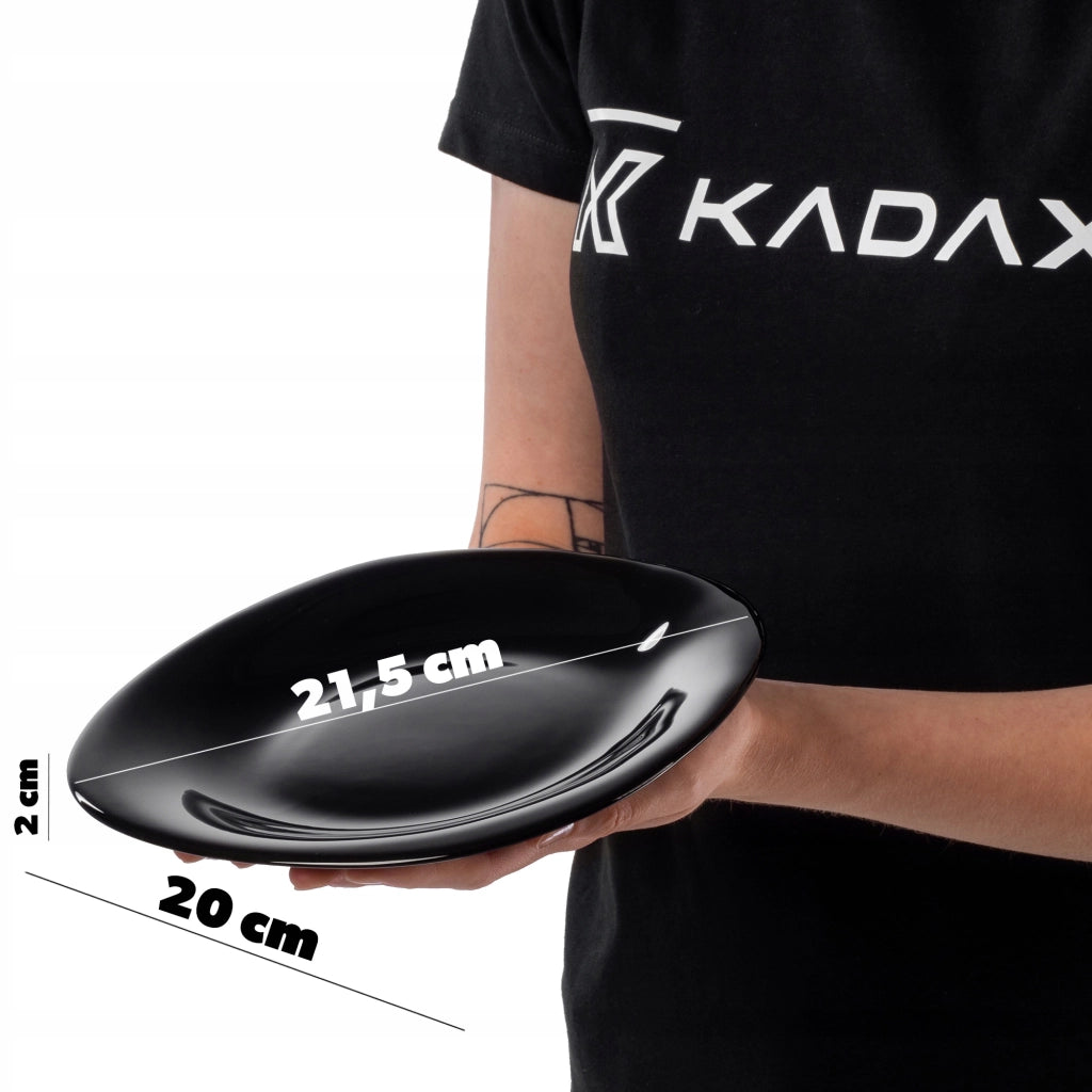 Piatto da dessert KADAX da 21,5 cm per torte, in vetro nero, piatto piatto