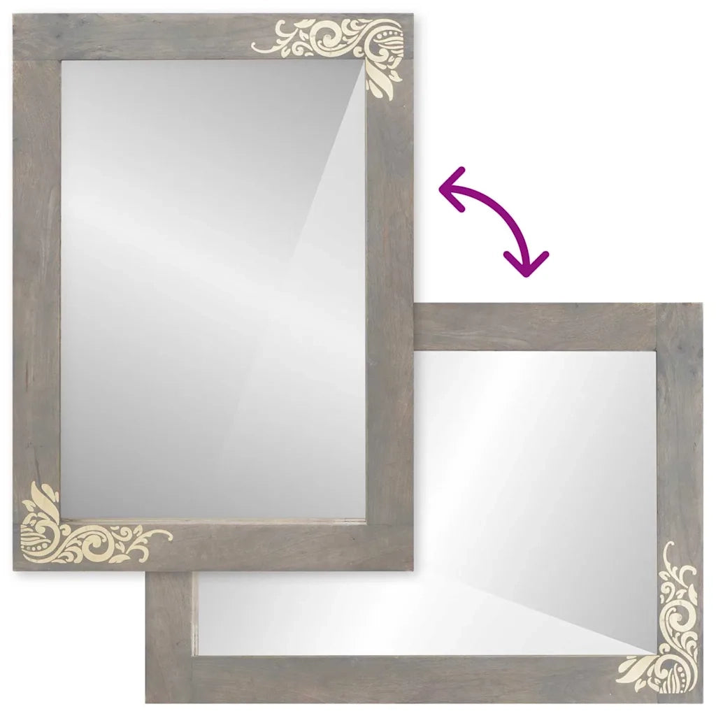 Specchio da bagno con specchio Grigio 70 x 50 x 2,5 cm 4018803