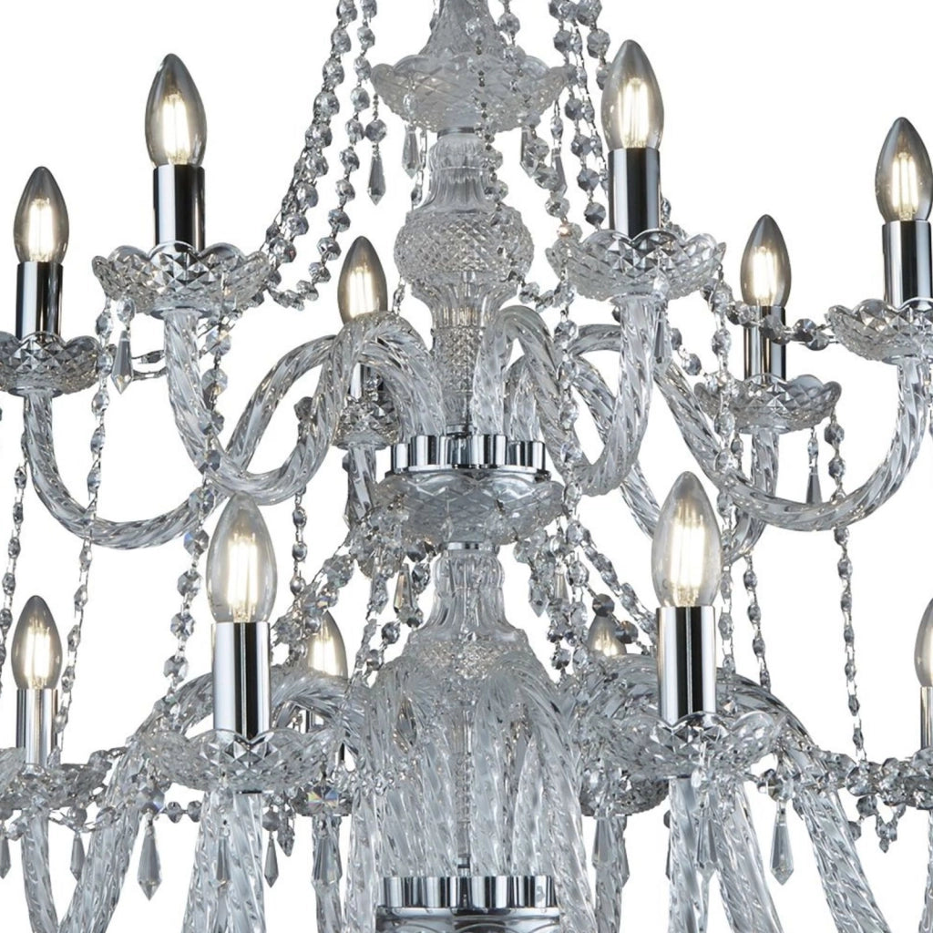 Hale 18Lt Pendant - Metallo cromato e cristallo trasparente