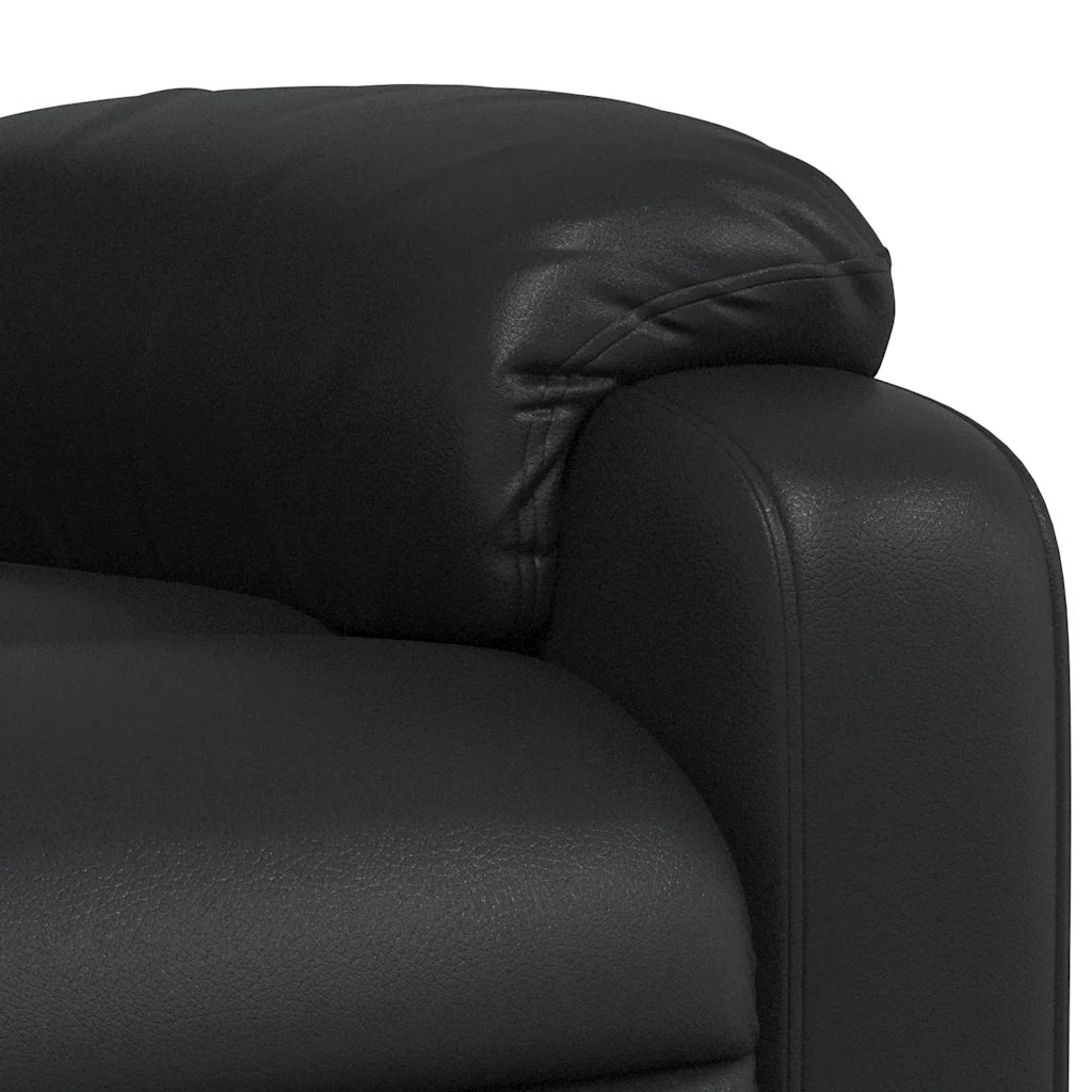 Poltrona Massaggiante | Sedia Relax Reclinabile Nera in Similpelle
