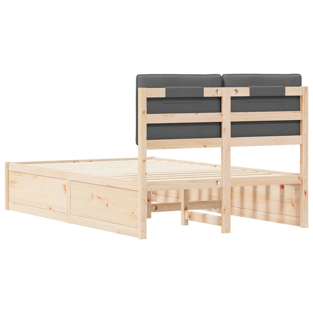 Letto con Testiera Rivestita Grigio scuro 120 x 190 cm 3405553