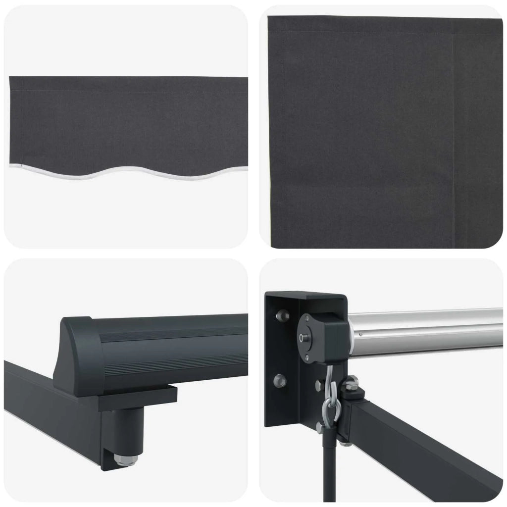 Tenda retrattile manuale con LED Antracite 4 × 3 m 3419458
