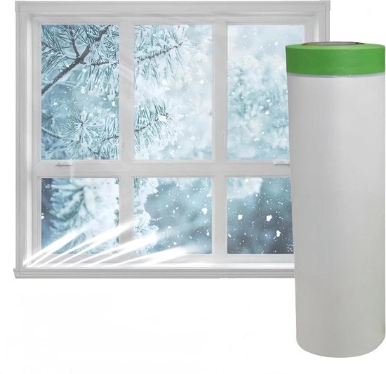 Foglia di isolamento termico trasparente 150 cm x 18 m - isolante per finestre - film di isolamento termico - foglio di isolamento energetico - film di isolamento termico per finestre.