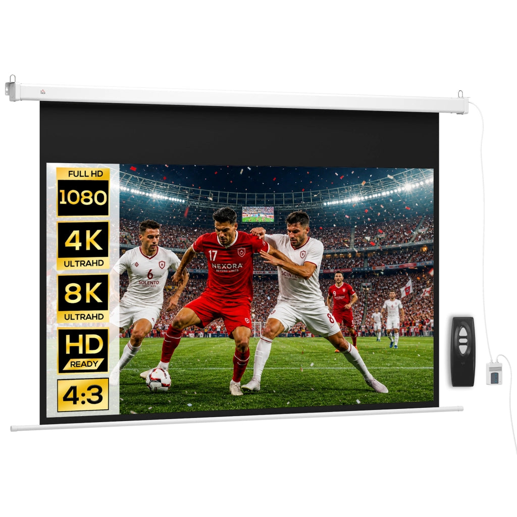 Telo da proiezione elettrico 120 pollici HD 4K 16:9 ¨C Minimal ¨C 293x193x cm bianco