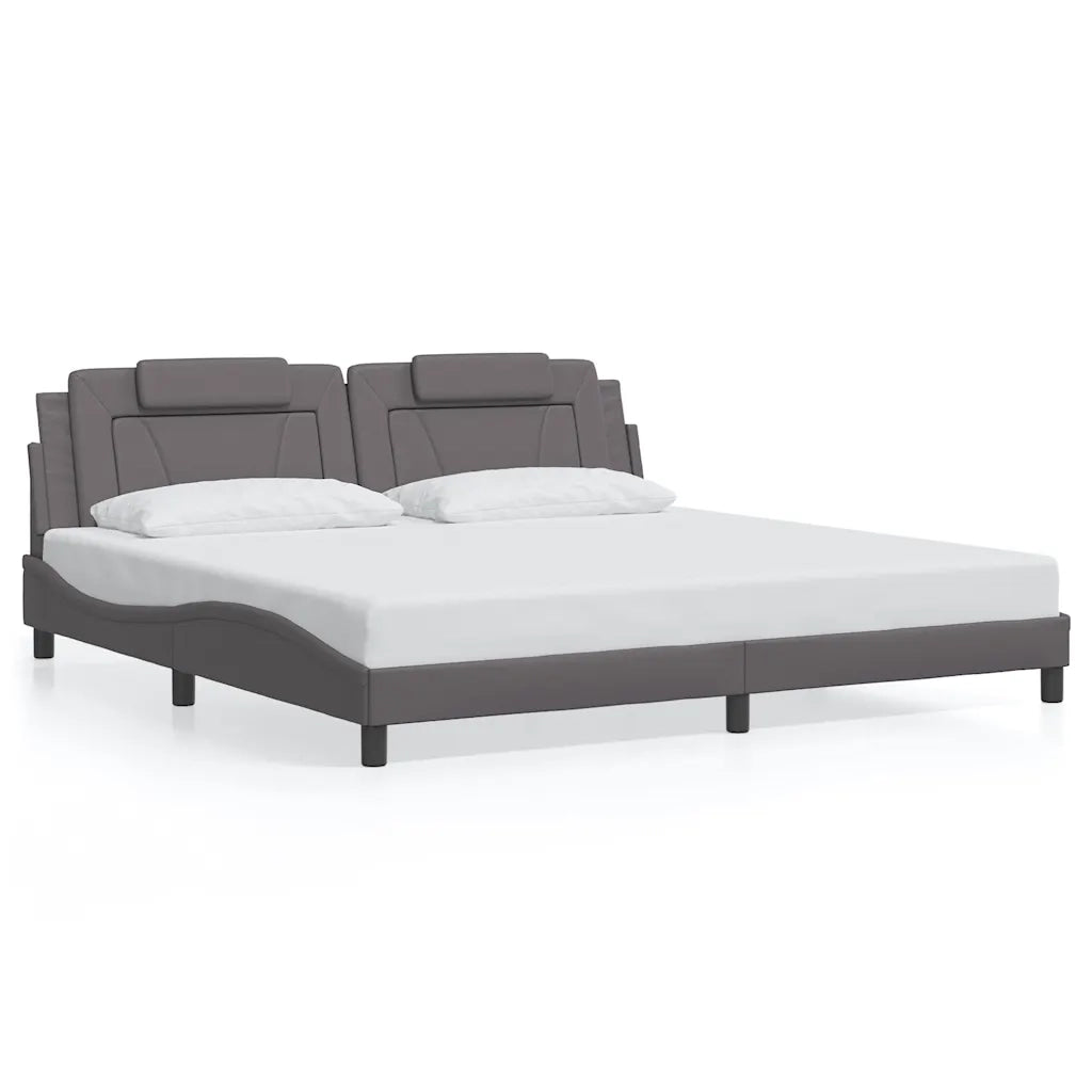 Giroletto Viana con LED senza Materasso Grigio 200x200 cm