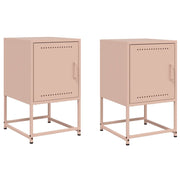 Set di 2 Comodini | Armadio da Notte | Mobiletto da notte Rosa 36x39x60,5 cm in Acciaio
