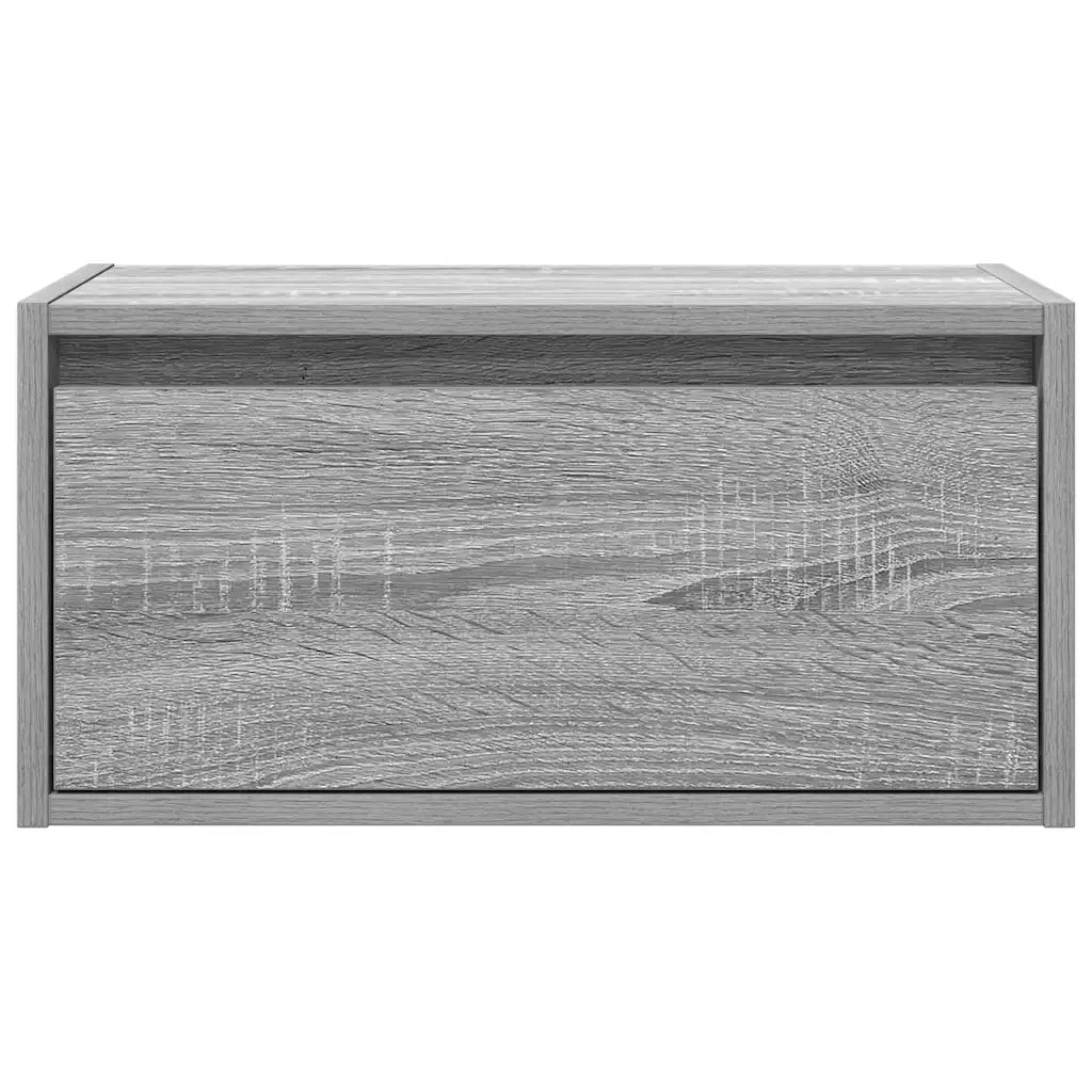Comodini a Parete con luci LED 2 pz Grigio Sonoma 860222
