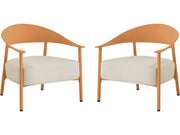 Set di 2 poltrone da giardino "Céora" in plastica e metallo - Arancione