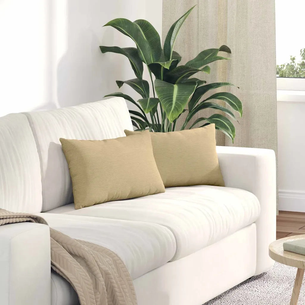 Cuscini da Divano 2 pz | Cuscini per sedie Grigio Verde 50 x 30 cm