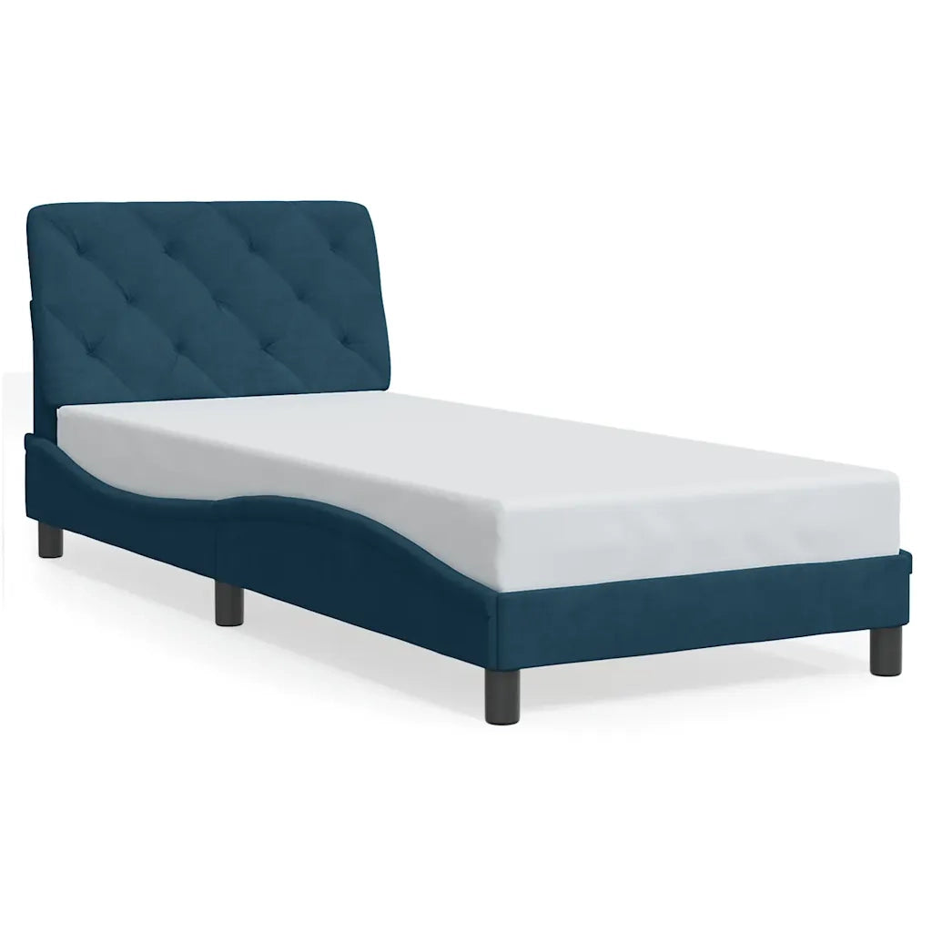 Giroletto senza Materasso Blu 90x200 cm in Velluto