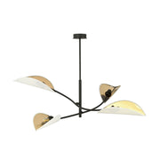 Plafoniera Emibig Lotus 4 luci E14 bianco oro 102cm