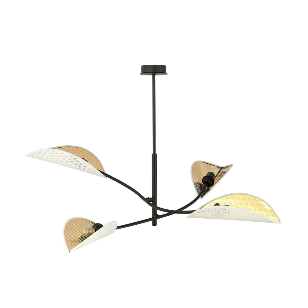 Plafoniera Emibig Lotus 4 luci E14 bianco oro 102cm