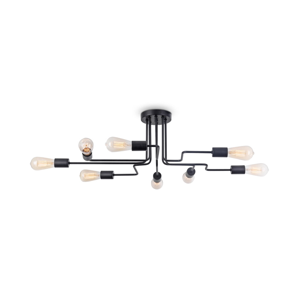 Maytoni Plafoniera moderna Gilbert 8 luci E27 nero metallo