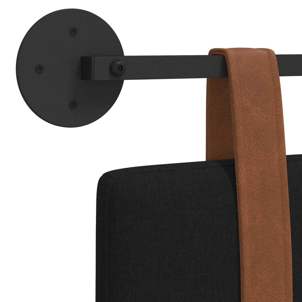 Testata appesa Tinta unita Nero 130 x 55 x 5 cm PU Antico 42031425