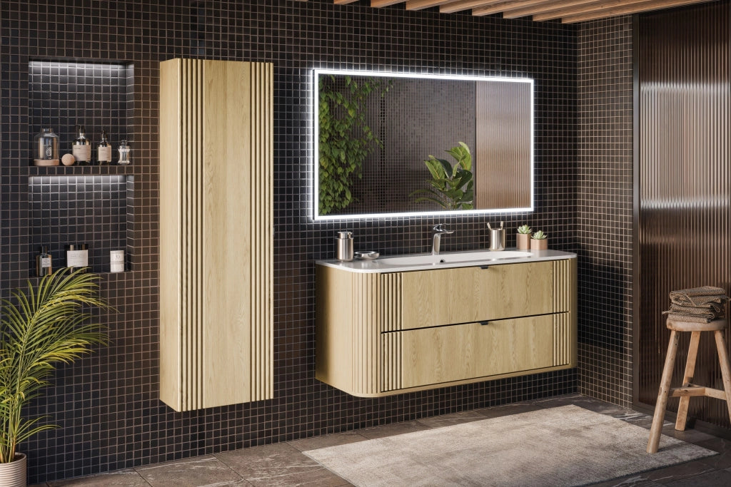 Set mobili bagno 120 cm con lavabo per mobile Pure Ovalia Cremona 120 cm