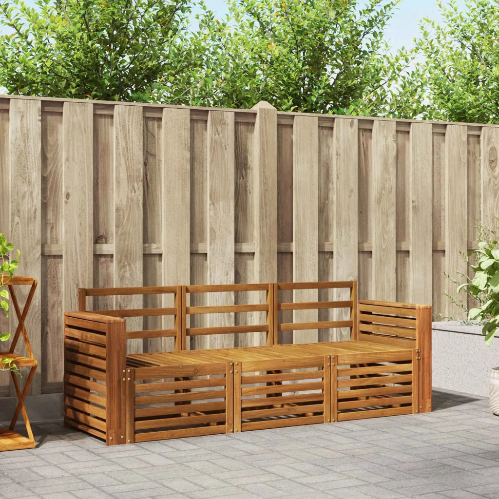 Set divani 3 pcs Naturale Legno di Acacia Massello 3374294