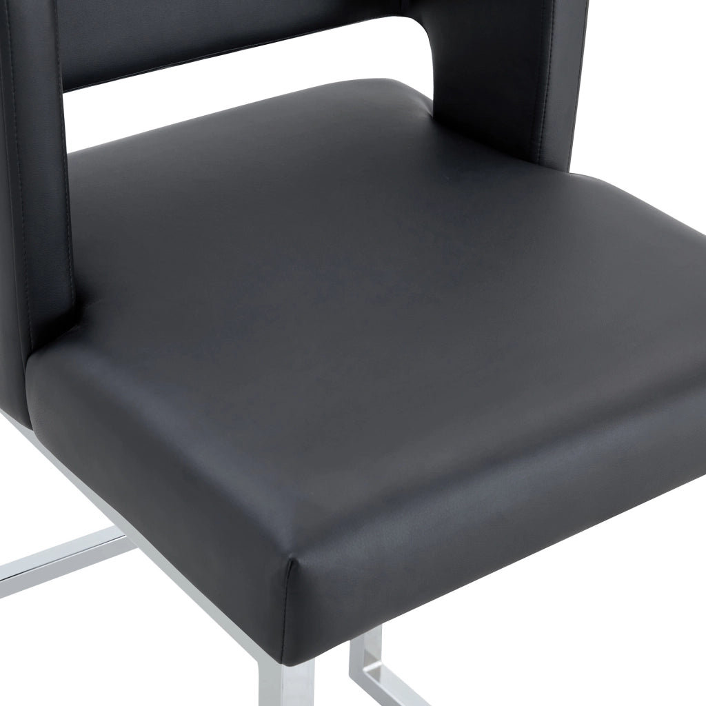 Sgabello da Bar Set 2 Pezzi ¨C MINIMAL ¨C Nero, Gambe in Metallo, Design Moderno