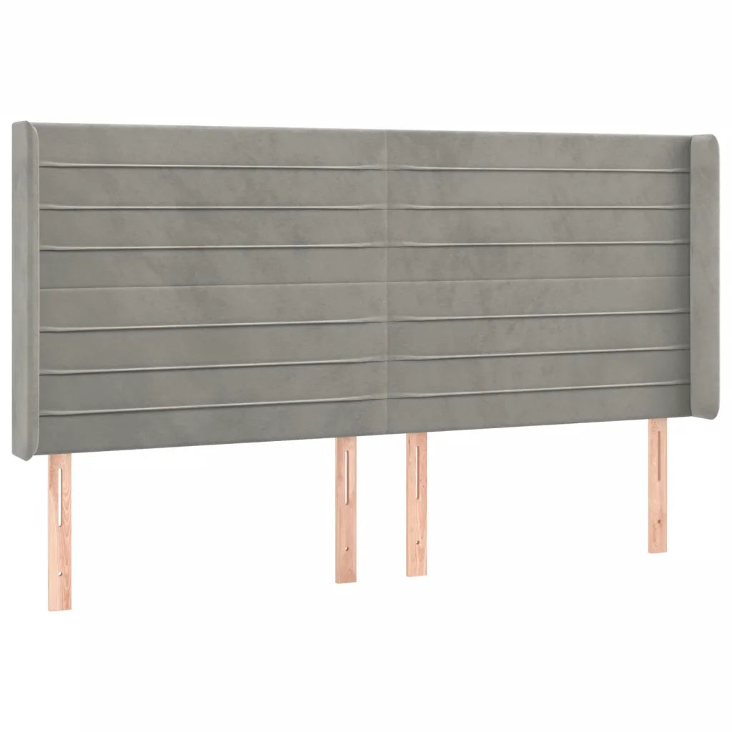 Letto a Molle Materasso e LED Grigio Chiaro 200x200 cm Velluto 3139643