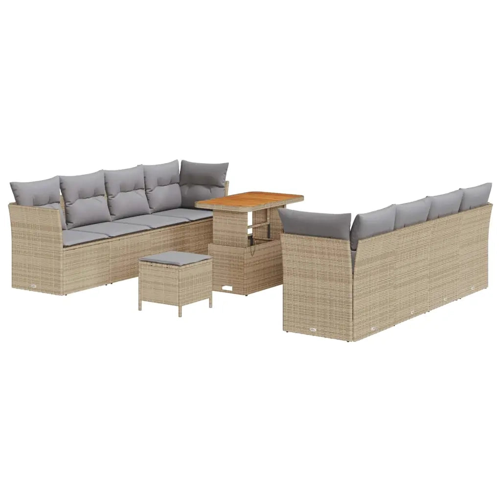 Set Divano da Giardino 11 pcs Beige polyrattan 3361462