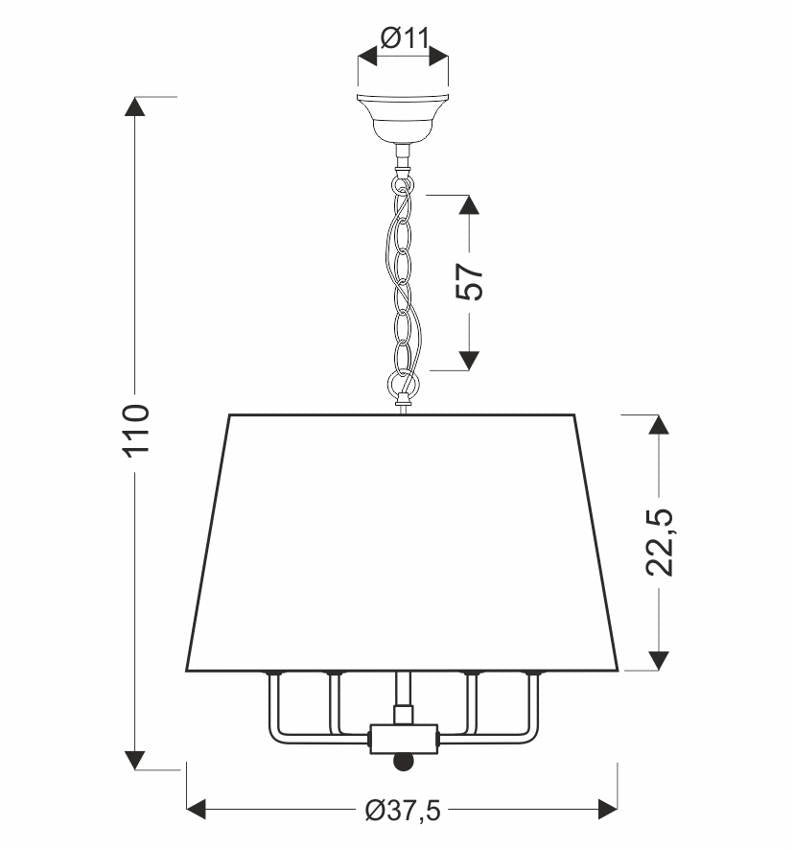 Lampada a sospensione Candellux Pasteri nera 4xE14 Ø37