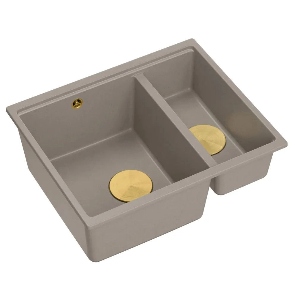 Lavello In Granito Logan 150 Beige Tappo acciaio